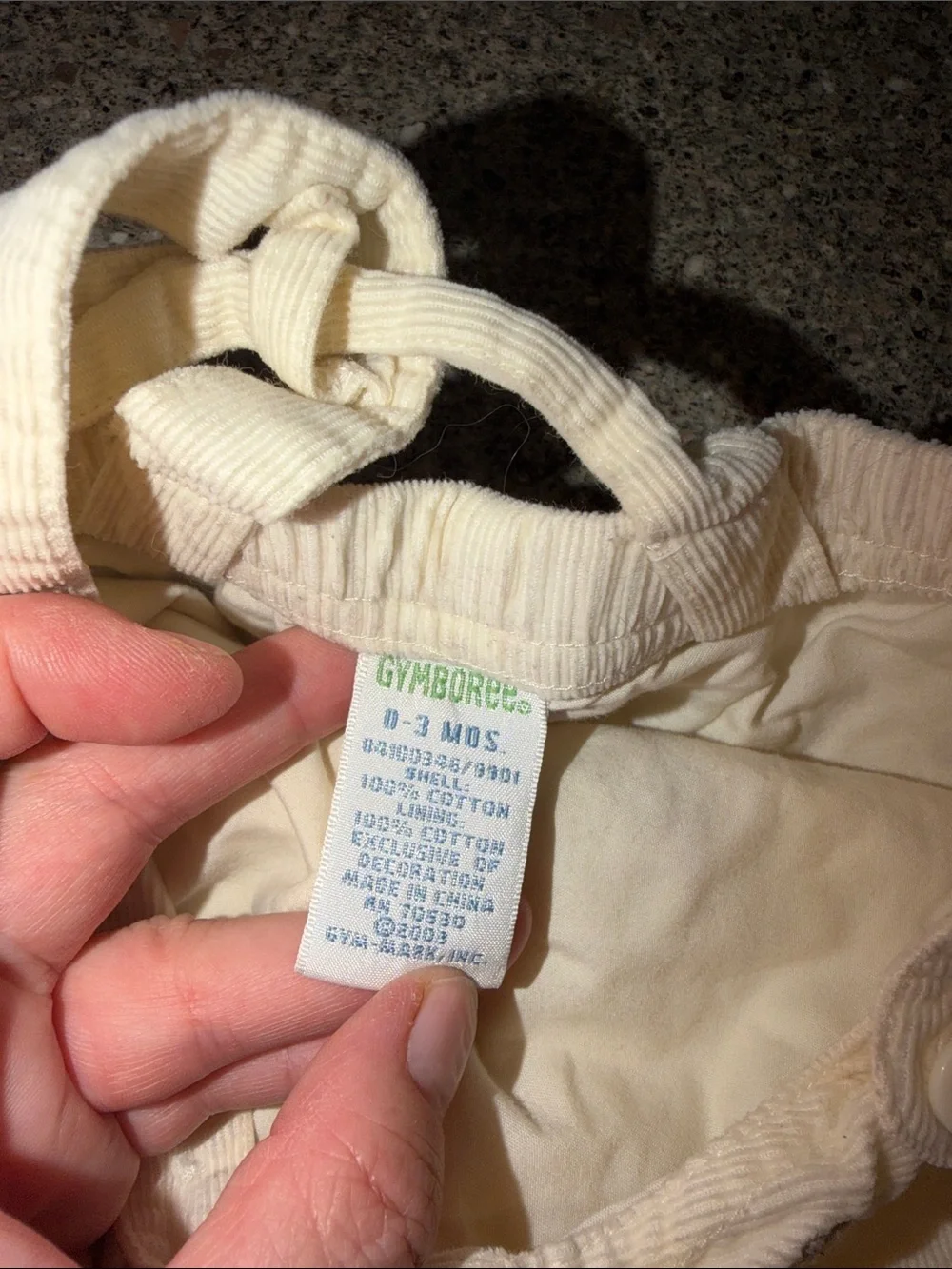 Gymboree Y2k Cream Corduroy Overalls with Bunny Embroidery